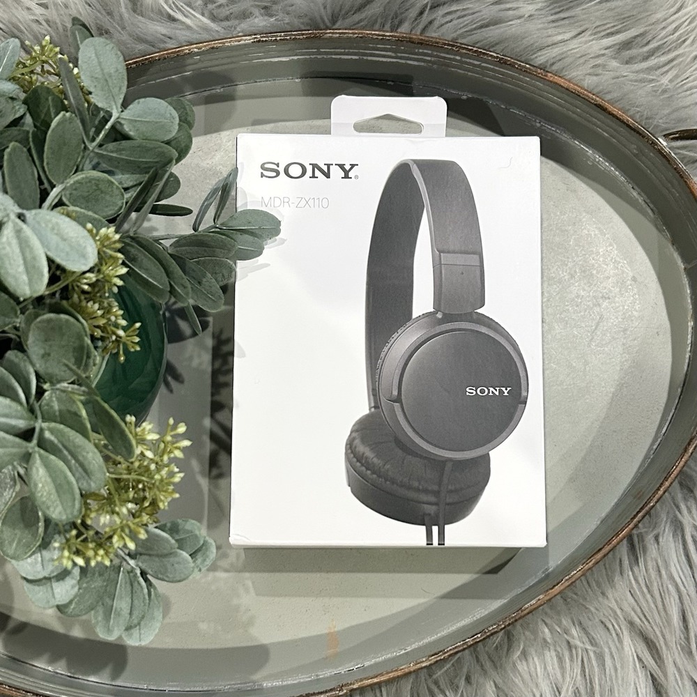 Sony MDR-ZX110 Quick Folding Style, Tangle-Free Cable-‎ Black NEW